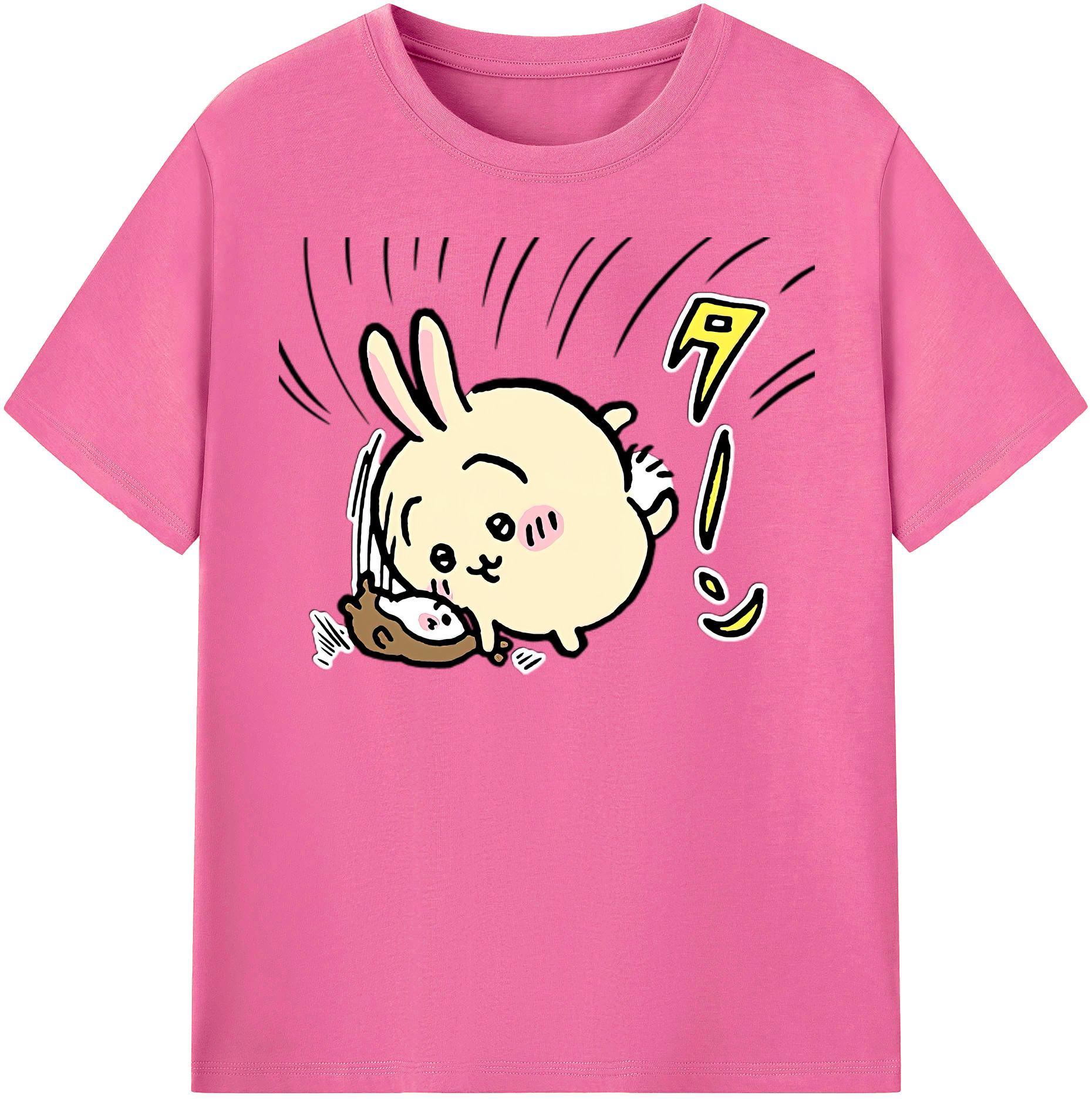 （画像用） ちいかわ うさぎ Chii-kawa usagi レディースカジュアルプリントTシャツ（綿100％）